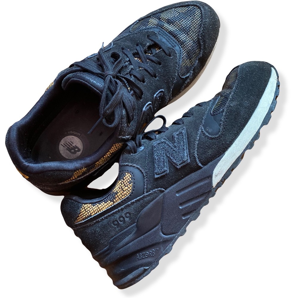 New Balance 999 Black and Gold Sneakers